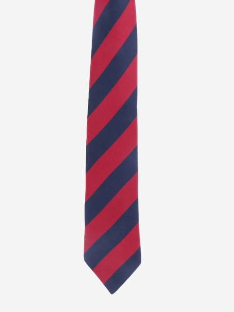 

Alvaro Castagnino Men Red & Navy Blue Striped Broad Tie