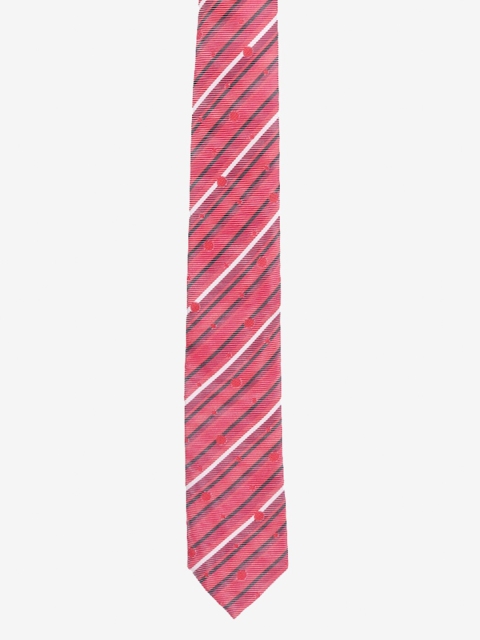 

Alvaro Castagnino Men Red & White Striped Broad Tie