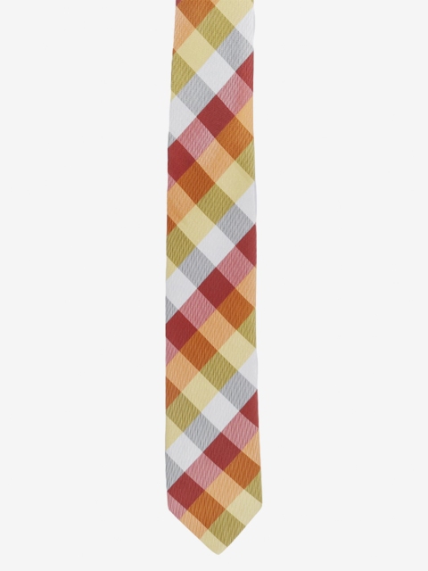 

Alvaro Castagnino Men MultiColoured Checked Tie, Red