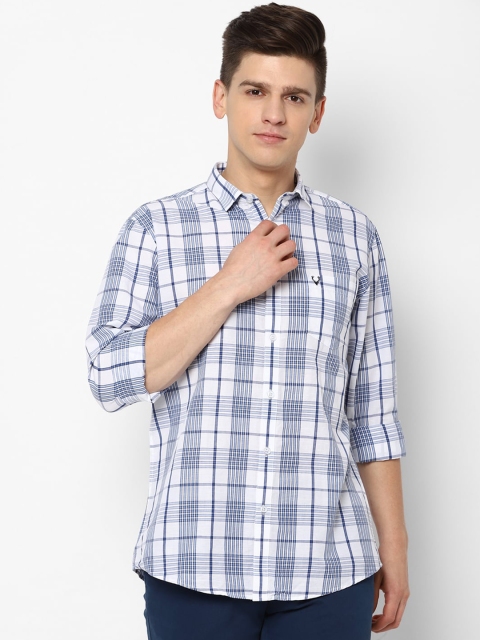 

Allen Solly Men Blue & White Slim Fit Checked Casual Shirt