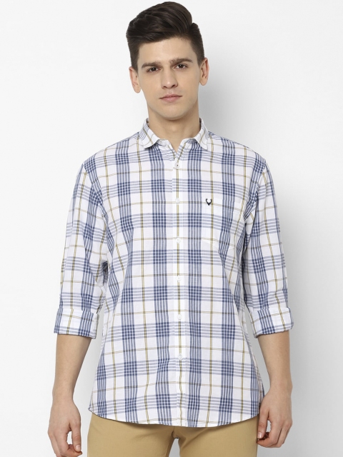 

Allen Solly Men White Slim Fit Tartan Checks Checked Casual Shirt