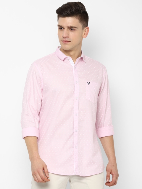 

Allen Solly Men Pink Slim Fit Printed Casual Shirt