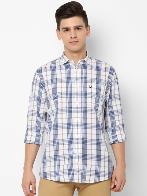 

Allen Solly Men White Slim Fit Tartan Checks Checked Casual Shirt
