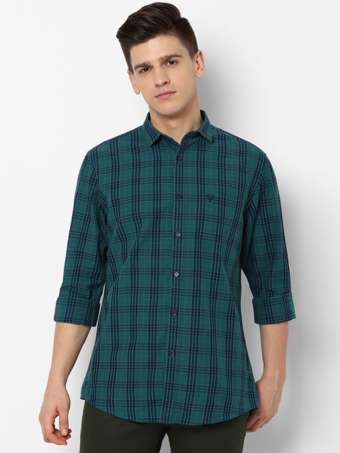 

Allen Solly Men Green Slim Fit Tartan Checks Checked Casual Shirt