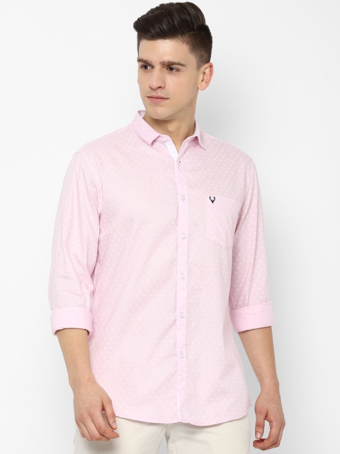 

Allen Solly Men Pink Slim Fit Printed Casual Shirt