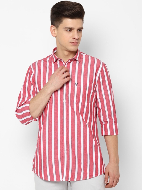 

Allen Solly Men Red Slim Fit Striped Casual Shirt