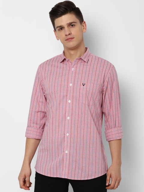 

Allen Solly Men Pink Slim Fit Striped Casual Shirt