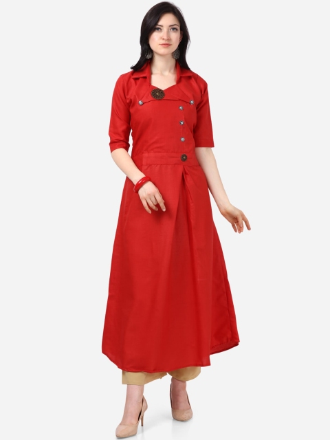 

SAADHVI Women Red A-Line Kurta
