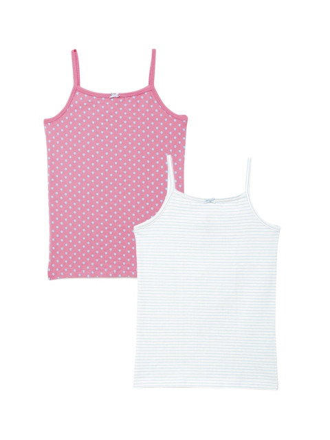 

Charm n Cherish Girls Pack Of 2 Printed Camisoles, White