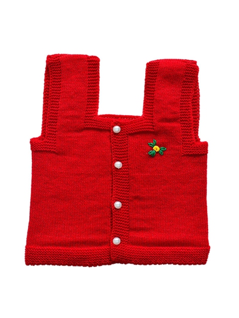 

Little Angels Unisex Kids Red Embroidered Sweater Vest