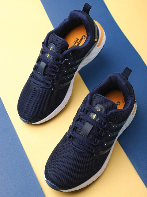 

Champs Men Navy Blue & Mustard Mesh Running Sports Shoes