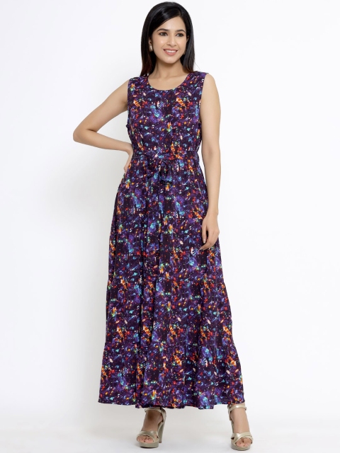 

DIVYANK Women Multicoloured Floral Maxi Dress, Multi