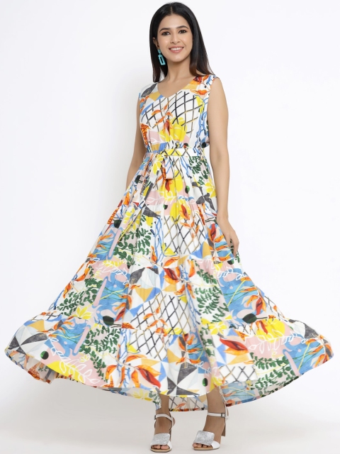 

DIVYANK Women Multicoloured Printed Maxi Dress, Multi