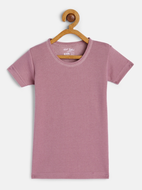 

Rupa Jon Kids Pink Bumchums Self Striped Thermal Top