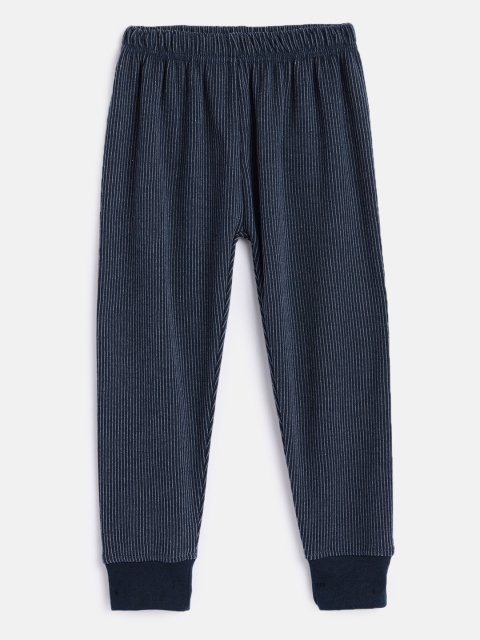 

Rupa Jon Kids Navy Blue Striped Bumchums Thermal Bottoms