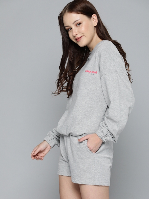 

M&H Easy Women Grey Melange T-shirt with Shorts