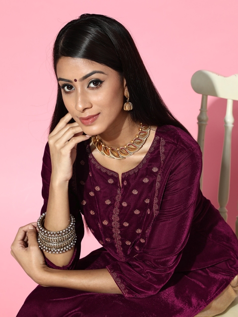 

Moda Rapido Beautiful Maroon Polyester Kurta
