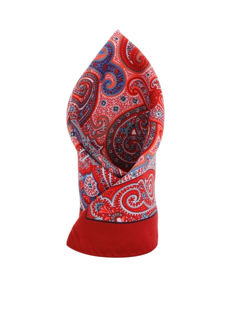 

Alvaro Castagnino Red Printed Pocket Square