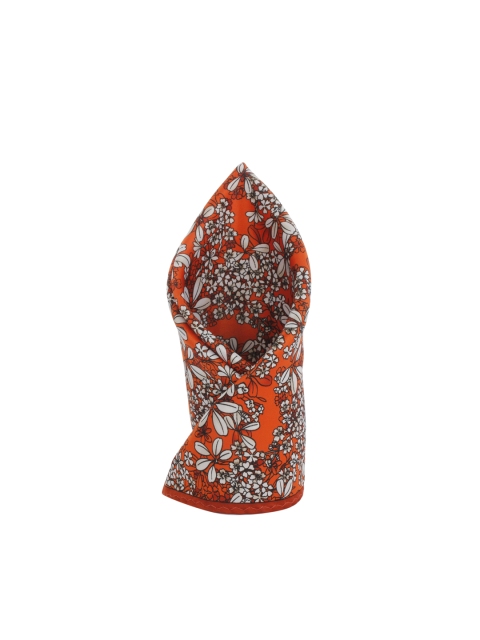

Alvaro Castagnino Orange Floral Print Pocket Square