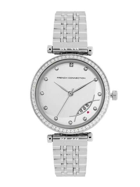 

French Connection Women Silver-Toned Embellished Dial & Silver Toned Straps Watch FCP26SM