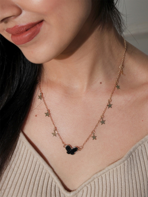 

ToniQ Women Gold-Toned & Black Alloy Gold-Plated Necklace