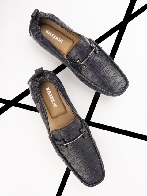 

Killer Men Blue Textured Loafers