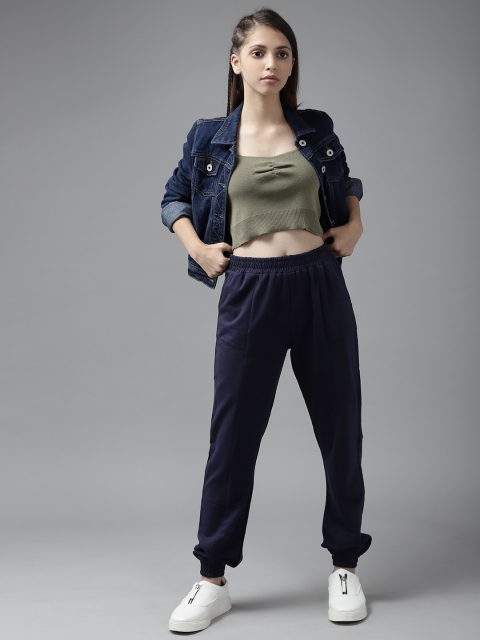 

UTH by Roadster Girls Navy Blue Solid Joggers