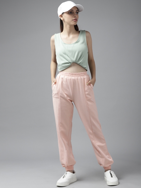 

UTH by Roadster Girls Peach-Coloured Solid Joggers
