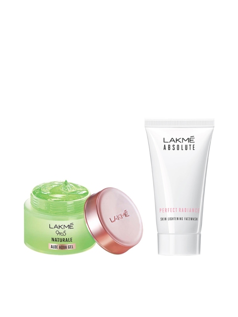 

Lakme Set of Lightening Face Wash & Aloe Aqua Face Gel, Green