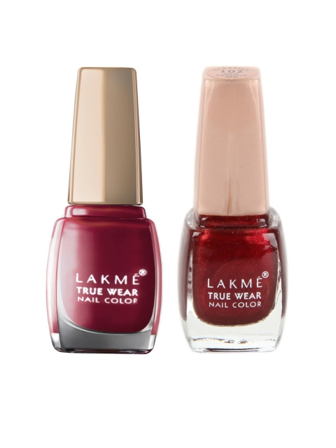 

Lakme Set of 2 Nail Polish, Maroon