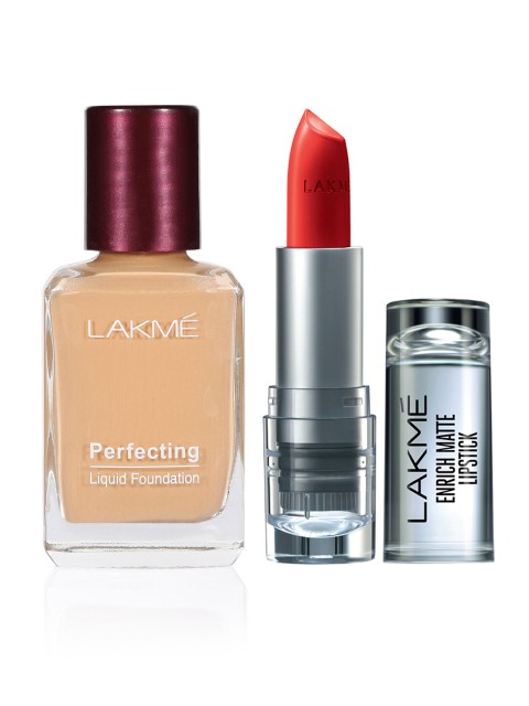 

Lakme Set of 2 Lipstick & Foundation, Red