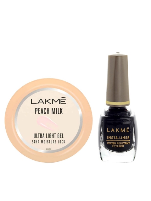 

Lakme Set of Black Insta-Liner & Peach Milk Ultra Light Gel