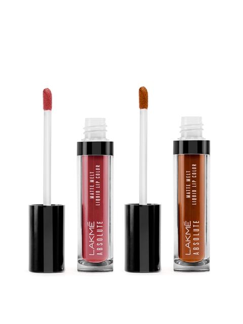 

Lakme Set of 2 Absolute Matte Melt Liquid Lip Color, Brown