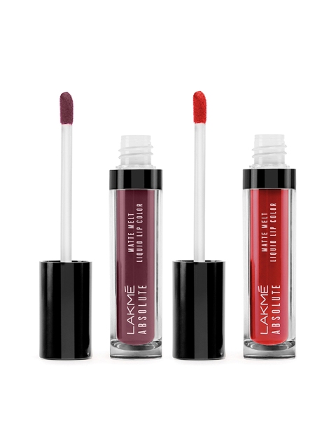 

Lakme Absolute Set of 2 Matte Melt Liquid Lipsticks, Red