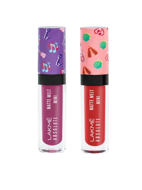 

Lakme Absolute Set of 2 Matte Melt Mini Liquid Lipsticks, Pink