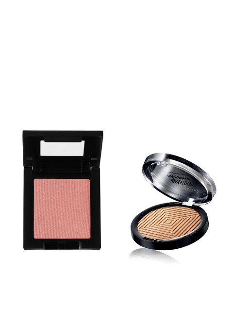 

Maybelline Set of Fit Me Blush & Chrome Metallic Highlighter, Gold