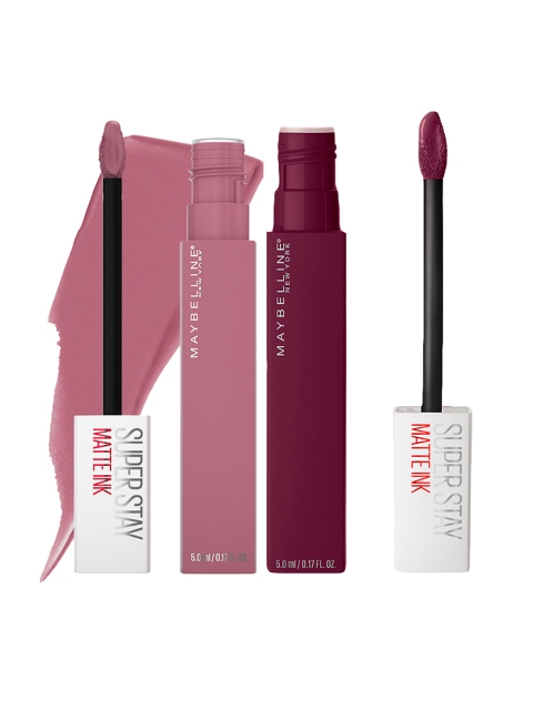 

Maybelline New York Set of 2 Super Stay Matte Ink Lipsticks- Transformer & Revolutionary, Pink