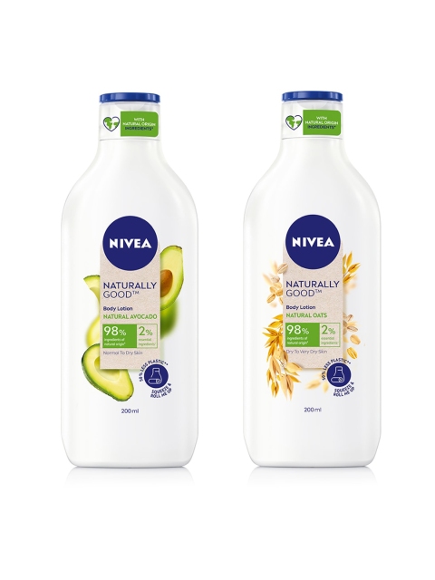 

Nivea Set of Naturally Good Avocado & Oats Body Lotion, White