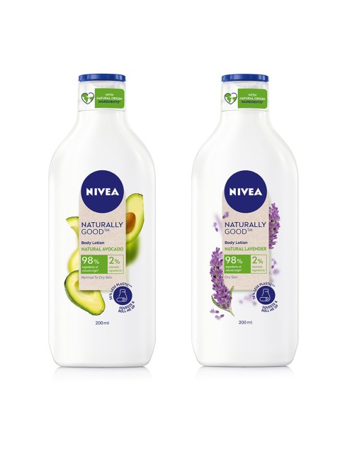 

Nivea Set of Naturally Good Avocado & Lavender Body Lotion, White