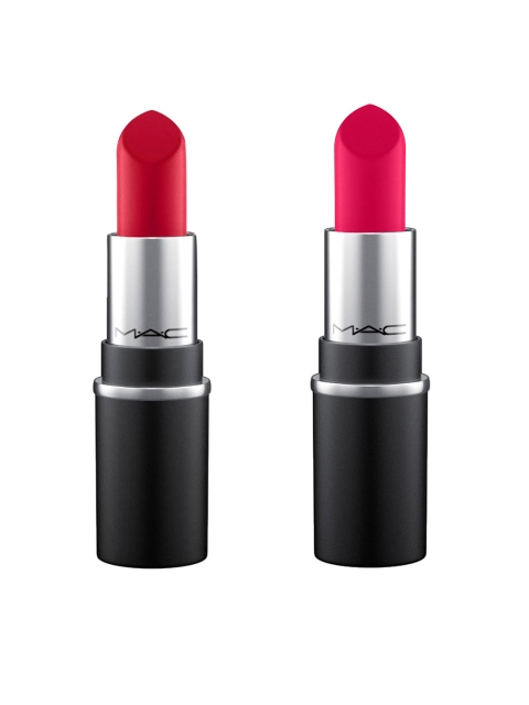 

M.A.C Set of 2 Mini Lipsticks - Ruby Woo & All Fired Up, Pink