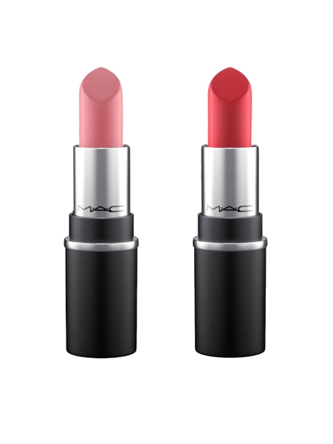 

M.A.C Set of 2 Mini Matte Lipstick - Russian Red & Mehr, Pink