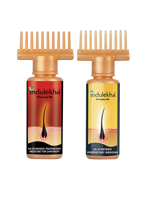 

indulekha Set of Bringha & Neemraj Hair Oil, Gold