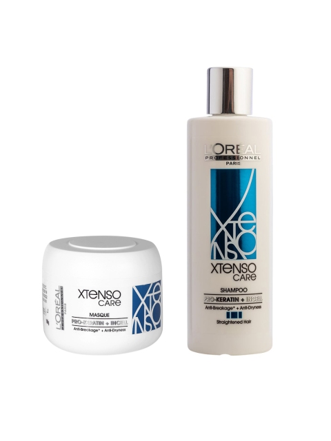 

LOreal Professionnel Set of Xtenso Care Hair Masque & Pro-Keratine Shampoo, White