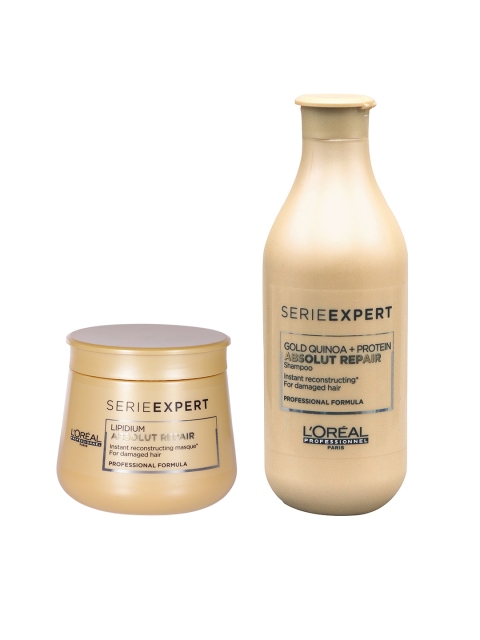 

LOreal Professionnel Set of Absolut Repair Shampoo & Hair Masque, Beige