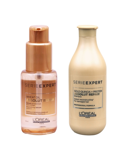 

LOreal Professionnel Set of Absolut Repair Shampoo & Absolut Hair Serum, Beige
