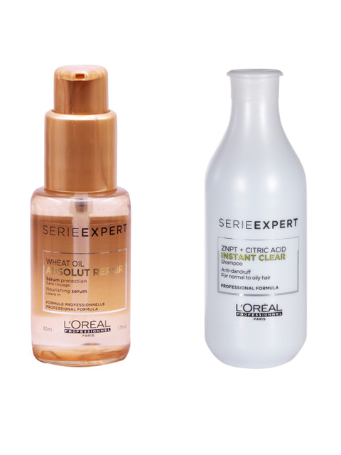 

L'Oreal Professionnel Set of Absolut Repair Lipidium Hair Serum & Anti Dandruff Shampoo, White
