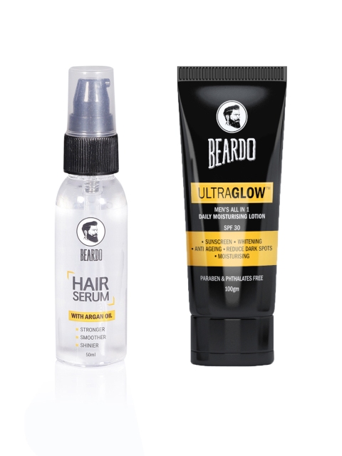 

BEARDO Argan Oil Hair Serum & Daily Moisturising Lotion Set, Brown