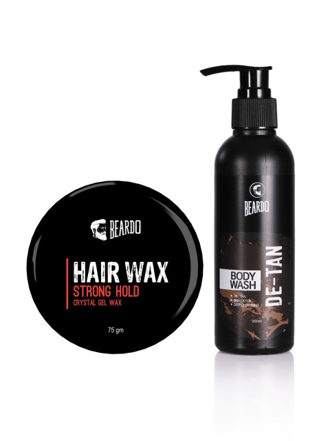 

BEARDO Crystal Gel Hair Wax & De-Tan Body Wash Set, Black