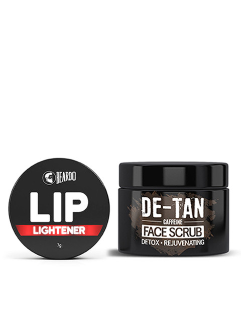 

BEARDO Lip Lightener & Caffeine De-Tan Face Scrub Set, Black