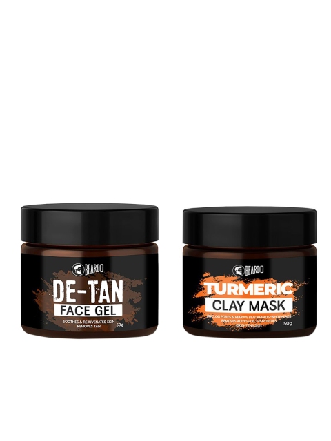

BEARDO Men De-Tan Face Gel with Aloe Vera & Coffee Extracts & Turmeric Clay Mask - 50 gms, Black